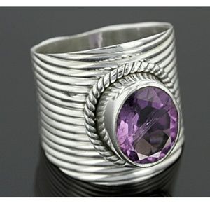 Ameythst sterling silver ring